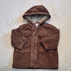 Janie and Jack boys 12 - 24 months light brown corduroy zip up jacket VGUC
